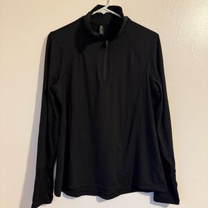 Lukka Lux 1/4 Zip Black Pullover with Thumb Holes Large